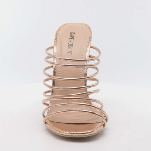 Cape Robbin FIA Rose Gold Strappy Heels - Picture 2 of 5